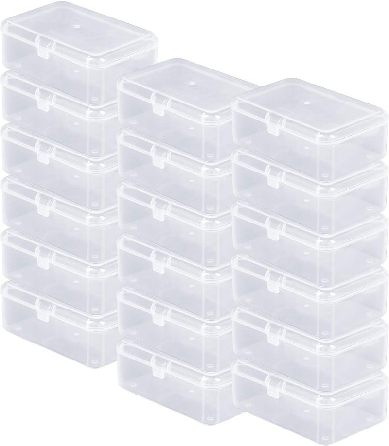 Rocutus 24 Pack Small Clear Plastic Storage Containers with Lids,Beads Storage Box with Hinged Lid for Beads,Earplugs,Pins, Small Items, Crafts, Jewelry, Hardware (2.12 x 2.12 x 0.79 Inches) - Image 1